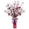 4 Pack Patriotic Artificial Berry Stem Picks White Blue Red Stars for 4th of July Independence Day, Pentagram Faux Berry Branches Decoration for Home Office Restaurant Vase Décor
